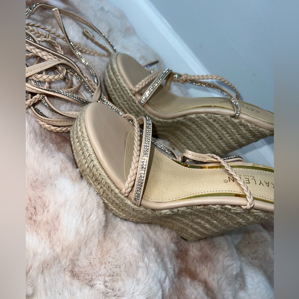 Elegant Beige Wedge Sandals